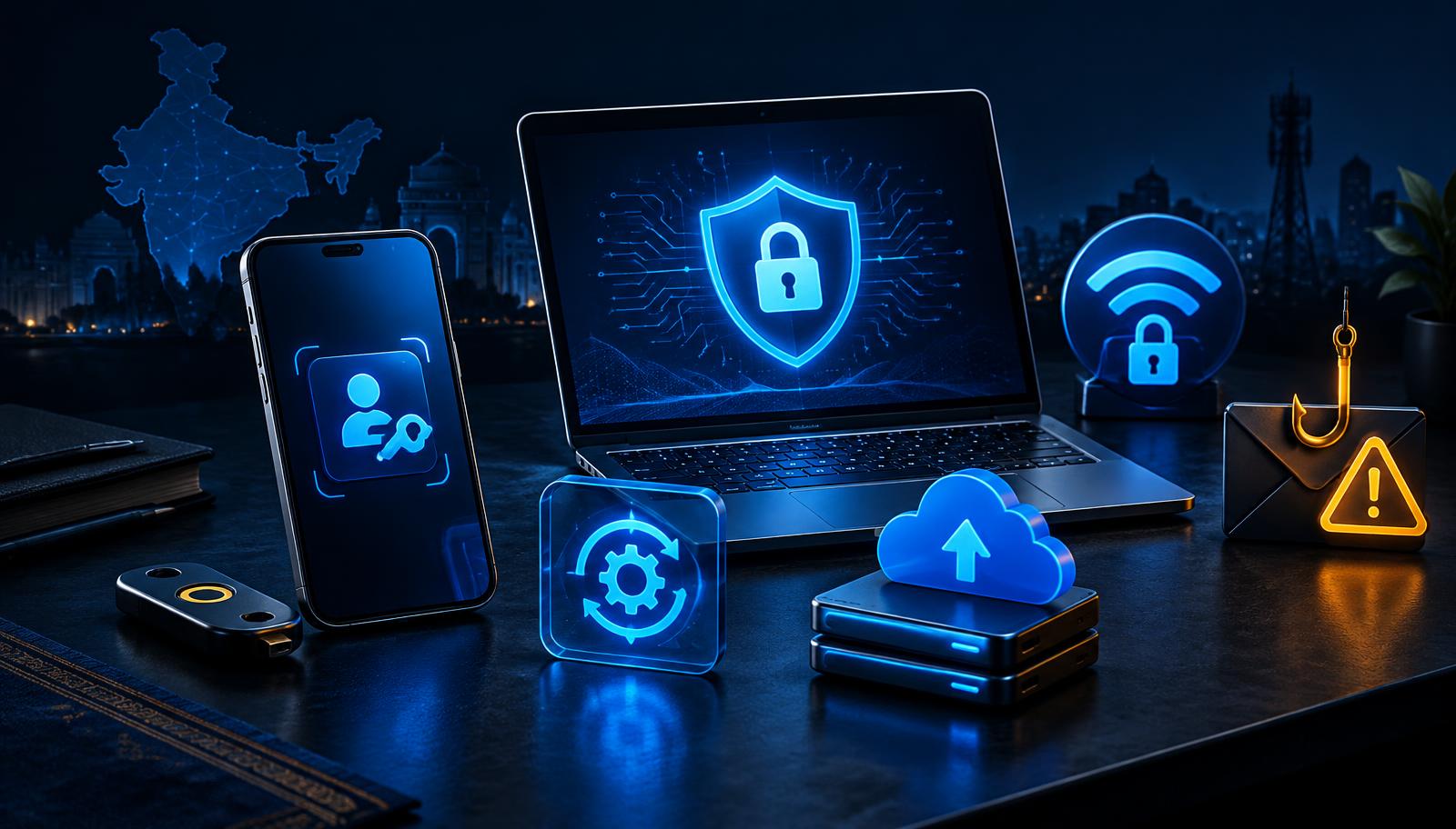 Editorial illustration for 10 cyber security tips everyone in India should follow